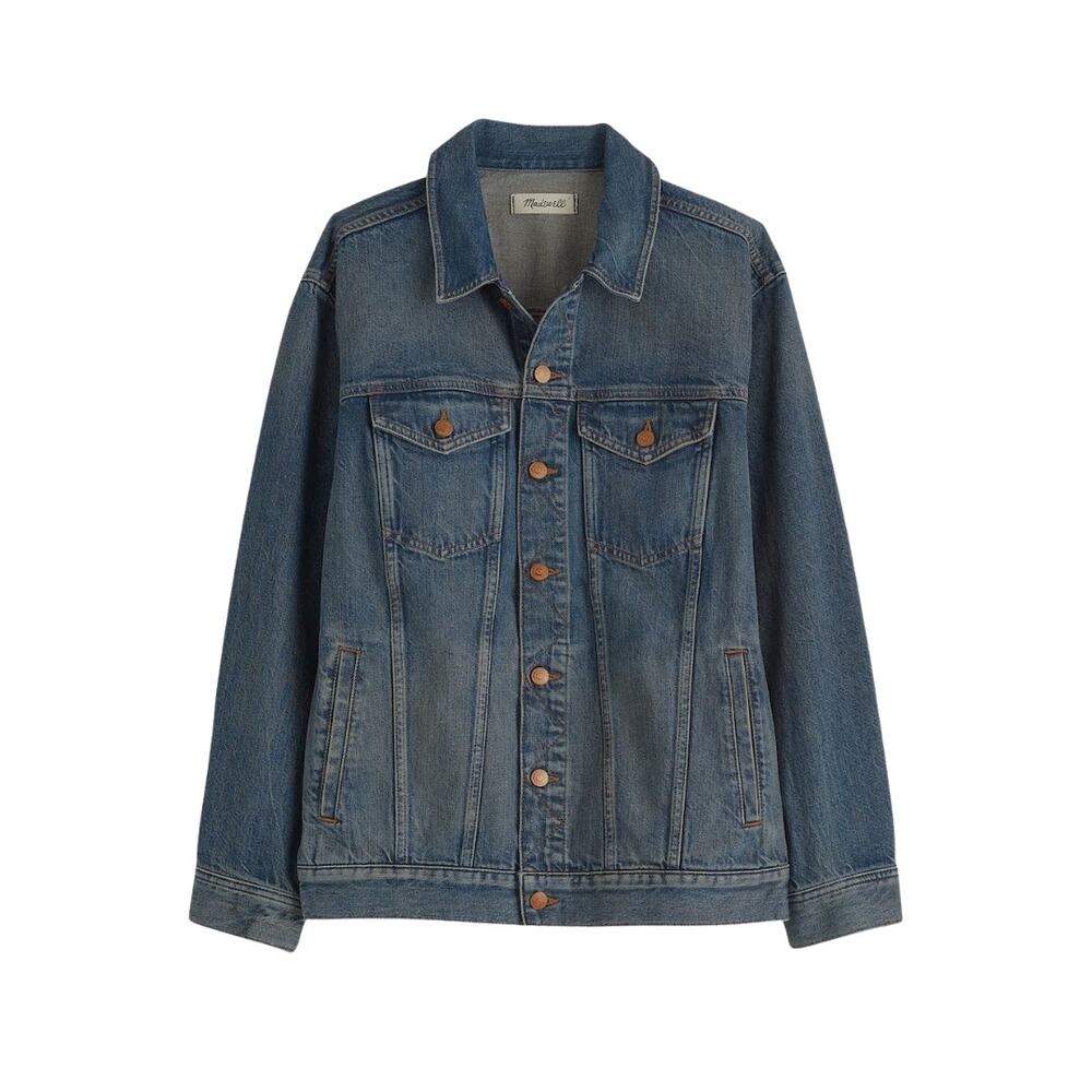 Madewell NWT Button-Front Denim Jacket L Charleston Wash Blue Jean Classiccore